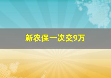 新农保一次交9万