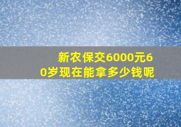 新农保交6000元60岁现在能拿多少钱呢