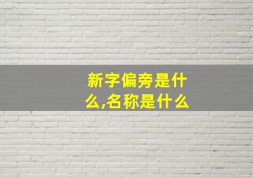 新字偏旁是什么,名称是什么