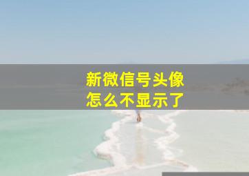 新微信号头像怎么不显示了