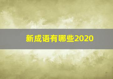 新成语有哪些2020