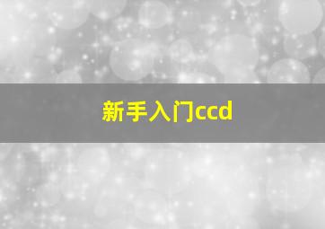 新手入门ccd