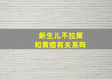 新生儿不拉屎和黄疸有关系吗