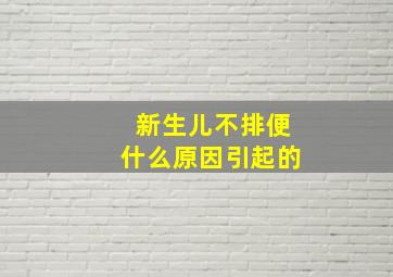 新生儿不排便什么原因引起的