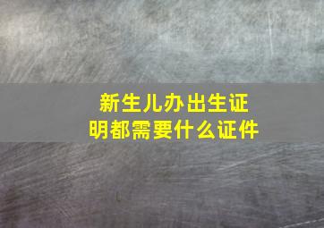 新生儿办出生证明都需要什么证件