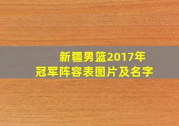 新疆男篮2017年冠军阵容表图片及名字