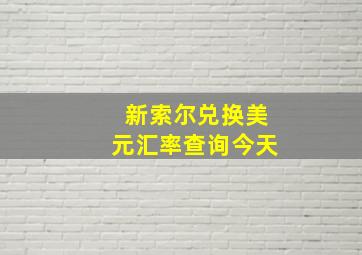 新索尔兑换美元汇率查询今天