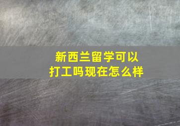 新西兰留学可以打工吗现在怎么样