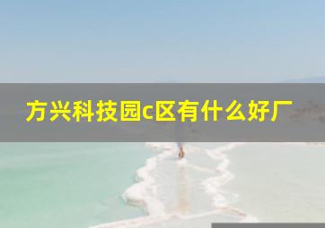 方兴科技园c区有什么好厂