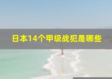 日本14个甲级战犯是哪些