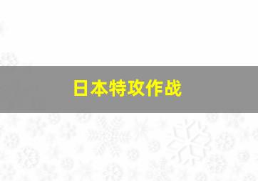 日本特攻作战