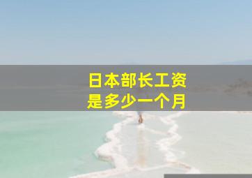 日本部长工资是多少一个月