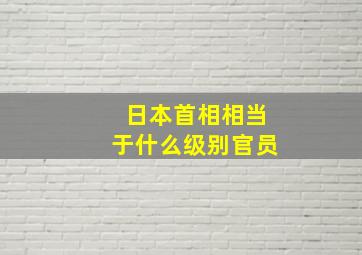 日本首相相当于什么级别官员