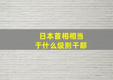 日本首相相当于什么级别干部