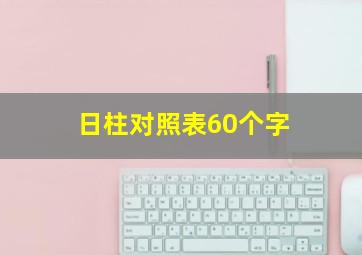 日柱对照表60个字