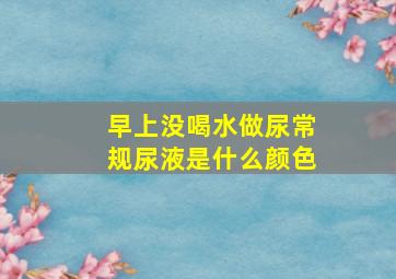 早上没喝水做尿常规尿液是什么颜色