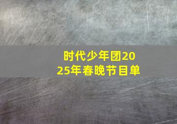 时代少年团2025年春晚节目单