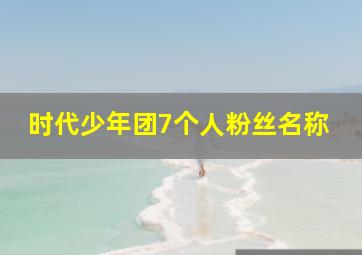 时代少年团7个人粉丝名称