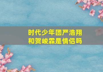 时代少年团严浩翔和贺峻霖是情侣吗