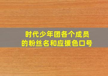 时代少年团各个成员的粉丝名和应援色口号