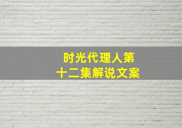 时光代理人第十二集解说文案