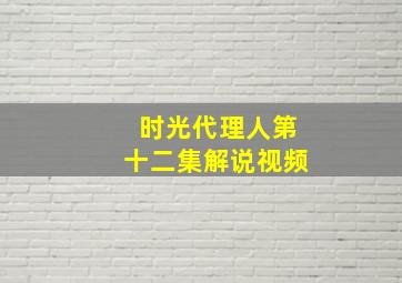 时光代理人第十二集解说视频