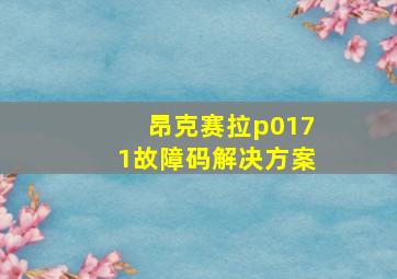 昂克赛拉p0171故障码解决方案