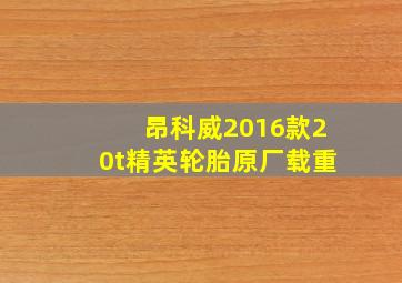 昂科威2016款20t精英轮胎原厂载重