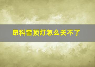 昂科雷顶灯怎么关不了