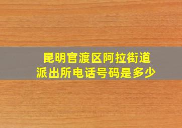 昆明官渡区阿拉街道派出所电话号码是多少