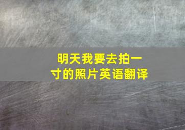 明天我要去拍一寸的照片英语翻译