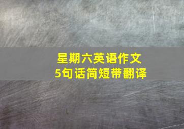 星期六英语作文5句话简短带翻译