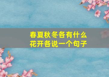 春夏秋冬各有什么花开各说一个句子