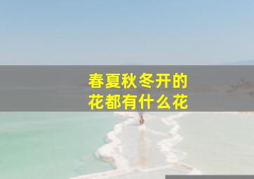 春夏秋冬开的花都有什么花