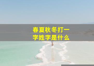 春夏秋冬打一字姓字是什么