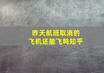 昨天航班取消的飞机还能飞吗知乎