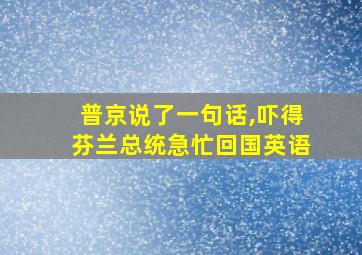 普京说了一句话,吓得芬兰总统急忙回国英语