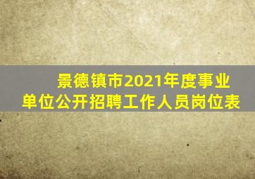 景德镇市2021年度事业单位公开招聘工作人员岗位表