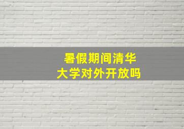 暑假期间清华大学对外开放吗