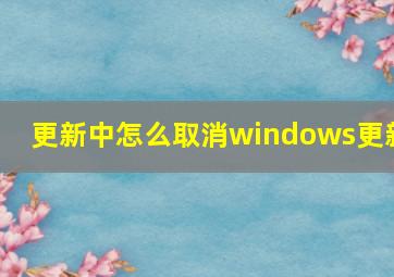 更新中怎么取消windows更新