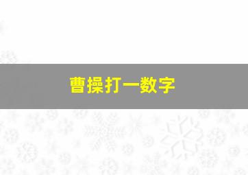 曹操打一数字