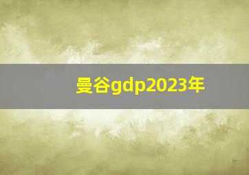 曼谷gdp2023年