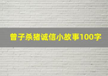 曾子杀猪诚信小故事100字