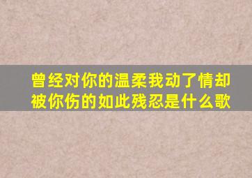 曾经对你的温柔我动了情却被你伤的如此残忍是什么歌