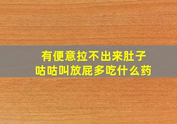 有便意拉不出来肚子咕咕叫放屁多吃什么药