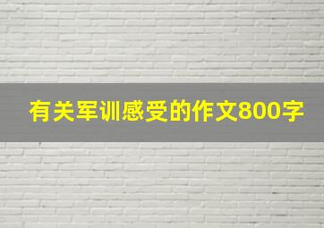 有关军训感受的作文800字