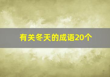 有关冬天的成语20个