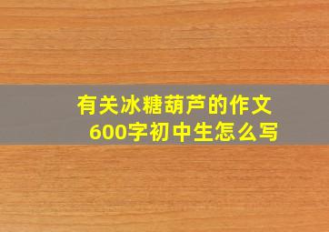 有关冰糖葫芦的作文600字初中生怎么写