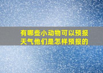 有哪些小动物可以预报天气他们是怎样预报的