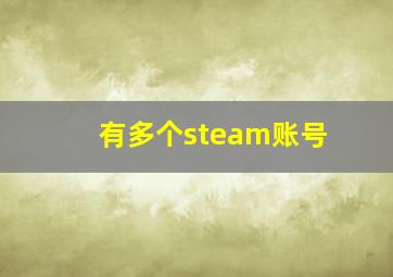 有多个steam账号